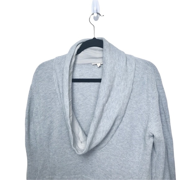 Eileen Fisher Gray Cowl Neck Waffle Knit Pullover Sweater Petite - Picture 3 of 10